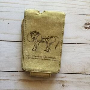 Napolean Dynamite Liger drawing beige camel fabric corduroy phone case clip on